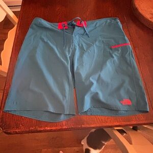 The North Face Blue and Red Men Shorts